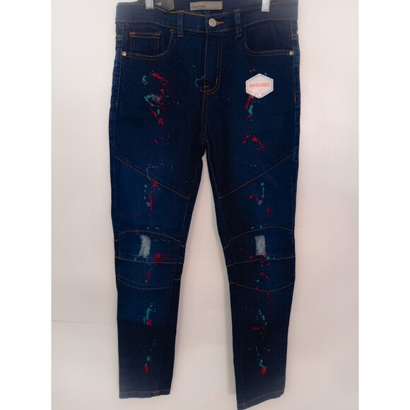Vintage Express Boys/Youth Fun Paint Splatter Design Eco Friendly Jeans, Size 16 - Picture 1 of 8